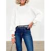 imageANRABESS Womens Oversized Crewneck Cropped Sweaters Long Batwing Sleeve Side Slit Ribbed Knit Pullover Tops 2024 Fall TrendyWhite
