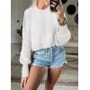 imageANRABESS Womens Oversized Crewneck Cropped Sweaters Long Batwing Sleeve Side Slit Ribbed Knit Pullover Tops 2024 Fall TrendyWhite