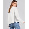 imageANRABESS Womens Oversized Crewneck Cropped Sweaters Long Batwing Sleeve Side Slit Ribbed Knit Pullover Tops 2024 Fall TrendyWhite