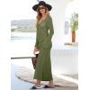 imageANRABESS Womens Swimsuit Swim Crochet Cover Up 2025 Summer Knit Bathing Suit Sexy Swimwears Vacation Bodycon Beach DressArmy Green
