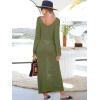 imageANRABESS Womens Swimsuit Swim Crochet Cover Up 2025 Summer Knit Bathing Suit Sexy Swimwears Vacation Bodycon Beach DressArmy Green