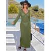 imageANRABESS Womens Swimsuit Swim Crochet Cover Up 2025 Summer Knit Bathing Suit Sexy Swimwears Vacation Bodycon Beach DressArmy Green
