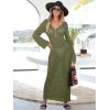 imageANRABESS Womens Swimsuit Swim Crochet Cover Up 2025 Summer Knit Bathing Suit Sexy Swimwears Vacation Bodycon Beach DressArmy Green