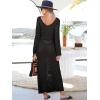 imageANRABESS Womens Swimsuit Swim Crochet Cover Up 2025 Summer Knit Bathing Suit Sexy Swimwears Vacation Bodycon Beach DressBlack