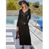 imageANRABESS Womens Swimsuit Swim Crochet Cover Up 2025 Summer Knit Bathing Suit Sexy Swimwears Vacation Bodycon Beach DressBlack