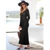 imageANRABESS Womens Swimsuit Swim Crochet Cover Up 2025 Summer Knit Bathing Suit Sexy Swimwears Vacation Bodycon Beach DressBlack