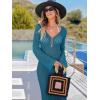 imageANRABESS Womens Swimsuit Swim Crochet Cover Up 2025 Summer Knit Bathing Suit Sexy Swimwears Vacation Bodycon Beach DressCyan