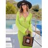 imageANRABESS Womens Swimsuit Swim Crochet Cover Up 2025 Summer Knit Bathing Suit Sexy Swimwears Vacation Bodycon Beach DressGreen