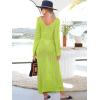 imageANRABESS Womens Swimsuit Swim Crochet Cover Up 2025 Summer Knit Bathing Suit Sexy Swimwears Vacation Bodycon Beach DressGreen
