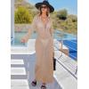 imageANRABESS Womens Swimsuit Swim Crochet Cover Up 2025 Summer Knit Bathing Suit Sexy Swimwears Vacation Bodycon Beach DressKhaki