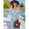 imageANRABESS Womens Swimsuit Swim Crochet Cover Up 2025 Summer Knit Bathing Suit Sexy Swimwears Vacation Bodycon Beach DressLight Blue