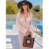 imageANRABESS Womens Swimsuit Swim Crochet Cover Up 2025 Summer Knit Bathing Suit Sexy Swimwears Vacation Bodycon Beach DressLight Pink
