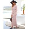 imageANRABESS Womens Swimsuit Swim Crochet Cover Up 2025 Summer Knit Bathing Suit Sexy Swimwears Vacation Bodycon Beach DressLight Pink