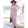 imageANRABESS Womens Swimsuit Swim Crochet Cover Up 2025 Summer Knit Bathing Suit Sexy Swimwears Vacation Bodycon Beach DressLight Purple