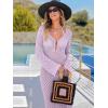 imageANRABESS Womens Swimsuit Swim Crochet Cover Up 2025 Summer Knit Bathing Suit Sexy Swimwears Vacation Bodycon Beach DressLight Purple
