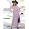 imageANRABESS Womens Swimsuit Swim Crochet Cover Up 2025 Summer Knit Bathing Suit Sexy Swimwears Vacation Bodycon Beach DressLight Purple