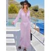 imageANRABESS Womens Swimsuit Swim Crochet Cover Up 2025 Summer Knit Bathing Suit Sexy Swimwears Vacation Bodycon Beach DressLight Purple