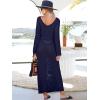 imageANRABESS Womens Swimsuit Swim Crochet Cover Up 2025 Summer Knit Bathing Suit Sexy Swimwears Vacation Bodycon Beach DressNavy Blue