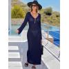imageANRABESS Womens Swimsuit Swim Crochet Cover Up 2025 Summer Knit Bathing Suit Sexy Swimwears Vacation Bodycon Beach DressNavy Blue