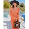 imageANRABESS Womens Swimsuit Swim Crochet Cover Up 2025 Summer Knit Bathing Suit Sexy Swimwears Vacation Bodycon Beach DressOrange