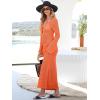 imageANRABESS Womens Swimsuit Swim Crochet Cover Up 2025 Summer Knit Bathing Suit Sexy Swimwears Vacation Bodycon Beach DressOrange