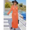 imageANRABESS Womens Swimsuit Swim Crochet Cover Up 2025 Summer Knit Bathing Suit Sexy Swimwears Vacation Bodycon Beach DressOrange