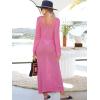 imageANRABESS Womens Swimsuit Swim Crochet Cover Up 2025 Summer Knit Bathing Suit Sexy Swimwears Vacation Bodycon Beach DressRose