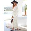 imageANRABESS Womens Swimsuit Swim Crochet Cover Up 2025 Summer Knit Bathing Suit Sexy Swimwears Vacation Bodycon Beach DressWhite