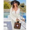imageANRABESS Womens Swimsuit Swim Crochet Cover Up 2025 Summer Knit Bathing Suit Sexy Swimwears Vacation Bodycon Beach DressWhite