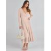 imageANRABESS Womens Wrap Midi Sweater Dresses Long Sleeve V Neck Bodycon High Waist Ribbed Knit Pleated ALine Dress 2024 TrendyAlmond
