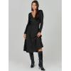 imageANRABESS Womens Wrap Midi Sweater Dresses Long Sleeve V Neck Bodycon High Waist Ribbed Knit Pleated ALine Dress 2024 TrendyBlack