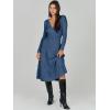 imageANRABESS Womens Wrap Midi Sweater Dresses Long Sleeve V Neck Bodycon High Waist Ribbed Knit Pleated ALine Dress 2024 TrendyBlue