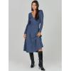 imageANRABESS Womens Wrap Midi Sweater Dresses Long Sleeve V Neck Bodycon High Waist Ribbed Knit Pleated ALine Dress 2024 TrendyDeep Blue