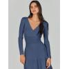 imageANRABESS Womens Wrap Midi Sweater Dresses Long Sleeve V Neck Bodycon High Waist Ribbed Knit Pleated ALine Dress 2024 TrendyDeep Blue