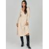 imageANRABESS Womens Wrap Midi Sweater Dresses Long Sleeve V Neck Bodycon High Waist Ribbed Knit Pleated ALine Dress 2024 TrendyKhaki