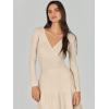 imageANRABESS Womens Wrap Midi Sweater Dresses Long Sleeve V Neck Bodycon High Waist Ribbed Knit Pleated ALine Dress 2024 TrendyKhaki