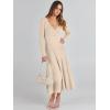 imageANRABESS Womens Wrap Midi Sweater Dresses Long Sleeve V Neck Bodycon High Waist Ribbed Knit Pleated ALine Dress 2024 TrendyKhaki