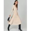 imageANRABESS Womens Wrap Midi Sweater Dresses Long Sleeve V Neck Bodycon High Waist Ribbed Knit Pleated ALine Dress 2024 TrendyKhaki