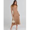 imageANRABESS Womens Wrap Midi Sweater Dresses Long Sleeve V Neck Bodycon High Waist Ribbed Knit Pleated ALine Dress 2024 TrendyLight Camel