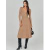 imageANRABESS Womens Wrap Midi Sweater Dresses Long Sleeve V Neck Bodycon High Waist Ribbed Knit Pleated ALine Dress 2024 TrendyLight Camel