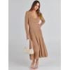 imageANRABESS Womens Wrap Midi Sweater Dresses Long Sleeve V Neck Bodycon High Waist Ribbed Knit Pleated ALine Dress 2024 TrendyLight Camel