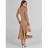 imageANRABESS Womens Wrap Midi Sweater Dresses Long Sleeve V Neck Bodycon High Waist Ribbed Knit Pleated ALine Dress 2024 TrendyLight Camel