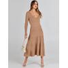 imageANRABESS Womens Wrap Midi Sweater Dresses Long Sleeve V Neck Bodycon High Waist Ribbed Knit Pleated ALine Dress 2024 TrendyLight Camel