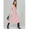 imageANRABESS Womens Wrap Midi Sweater Dresses Long Sleeve V Neck Bodycon High Waist Ribbed Knit Pleated ALine Dress 2024 TrendyLight Pink