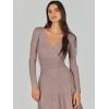 imageANRABESS Womens Wrap Midi Sweater Dresses Long Sleeve V Neck Bodycon High Waist Ribbed Knit Pleated ALine Dress 2024 TrendyPink Almond