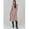 imageANRABESS Womens Wrap Midi Sweater Dresses Long Sleeve V Neck Bodycon High Waist Ribbed Knit Pleated ALine Dress 2024 TrendyPink Almond