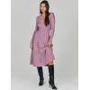 imageANRABESS Womens Wrap Midi Sweater Dresses Long Sleeve V Neck Bodycon High Waist Ribbed Knit Pleated ALine Dress 2024 TrendyPurple