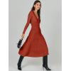imageANRABESS Womens Wrap Midi Sweater Dresses Long Sleeve V Neck Bodycon High Waist Ribbed Knit Pleated ALine Dress 2024 TrendyRust Red
