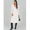 imageANRABESS Womens Wrap Midi Sweater Dresses Long Sleeve V Neck Bodycon High Waist Ribbed Knit Pleated ALine Dress 2024 TrendyWhite