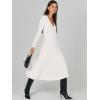 imageANRABESS Womens Wrap Midi Sweater Dresses Long Sleeve V Neck Bodycon High Waist Ribbed Knit Pleated ALine Dress 2024 TrendyWhite